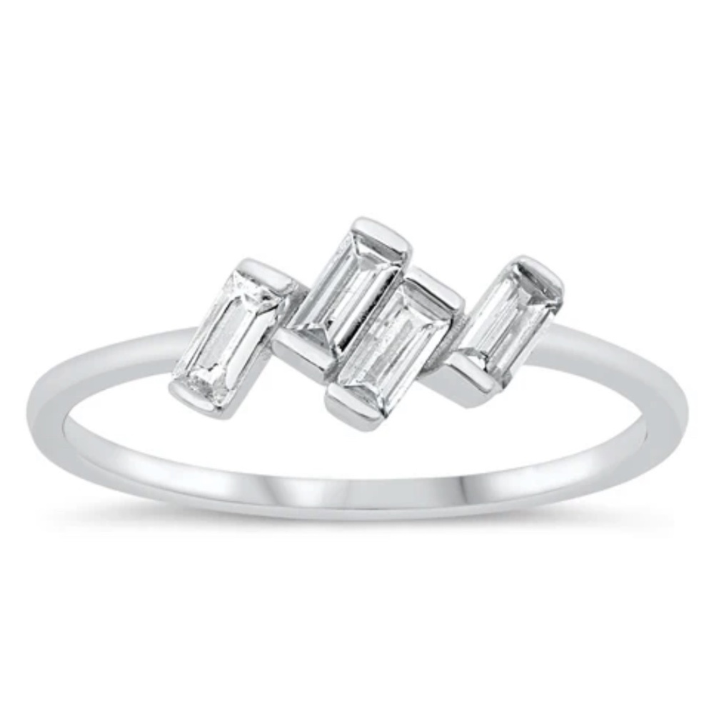 Silver CZ Ring – Size 8
